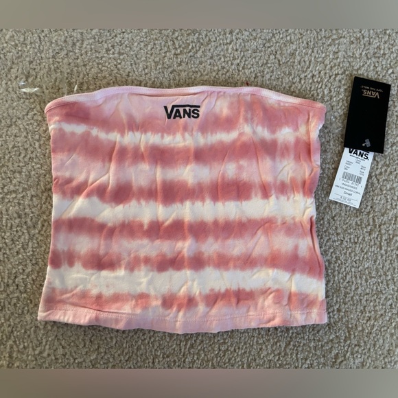 Vans Tops - NWT Vans Pink & Cream Tye Dye Bandeau Top, Size Small